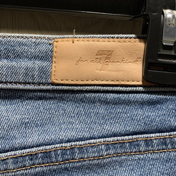 7 For All Mankind‎ Luxe Vintage High-Waist Ankle Skinny Jeans w/ Lurex Stripe 28 - Picture 3 of 10